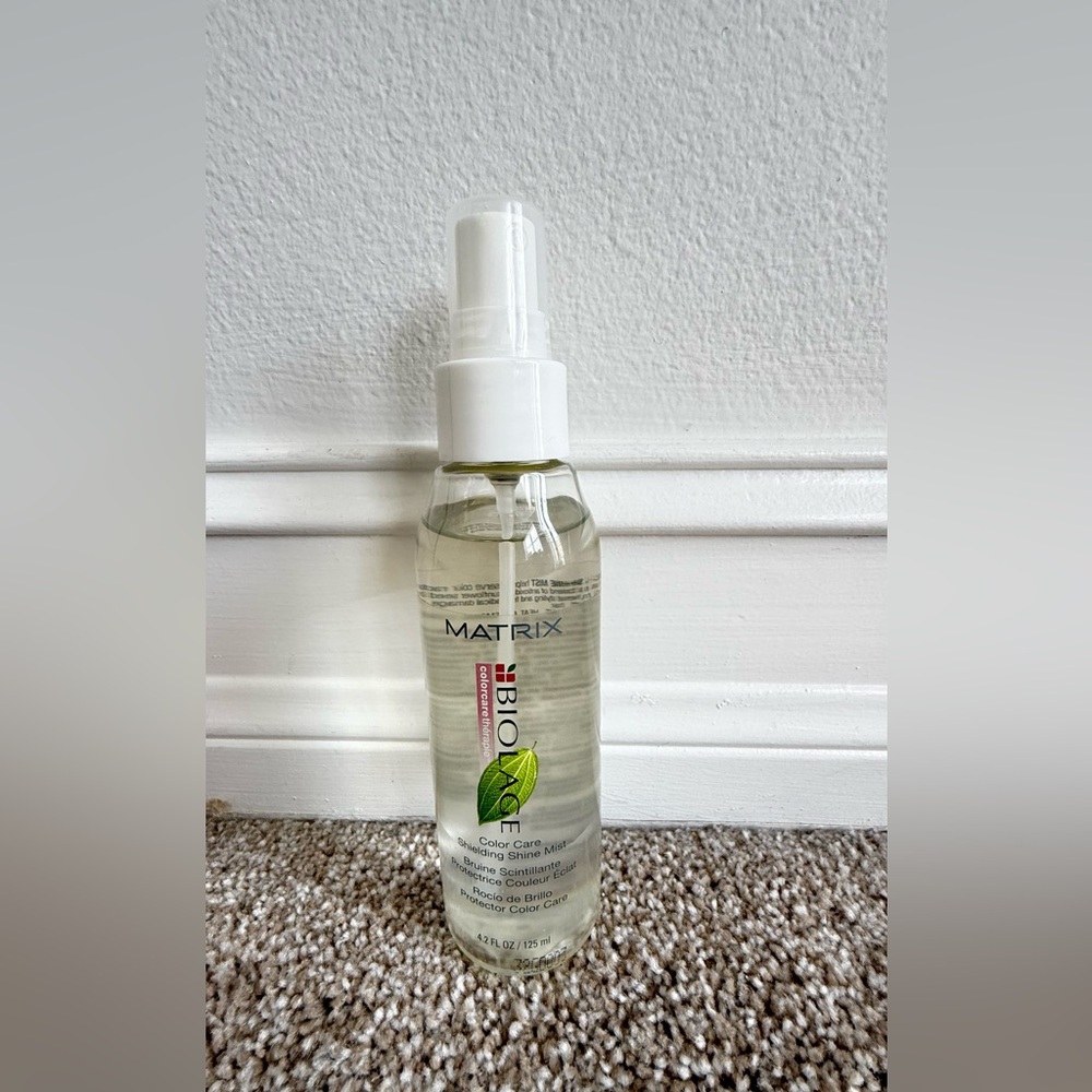 Matrix Biolage color care shielding shine mist.
